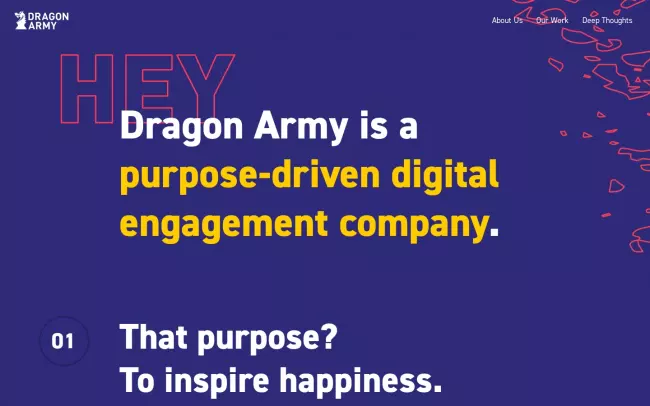 Screenshot of the Dragon Army Website