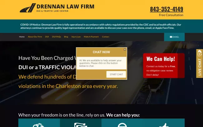 Screenshot of the Drennan Law Firm Website
