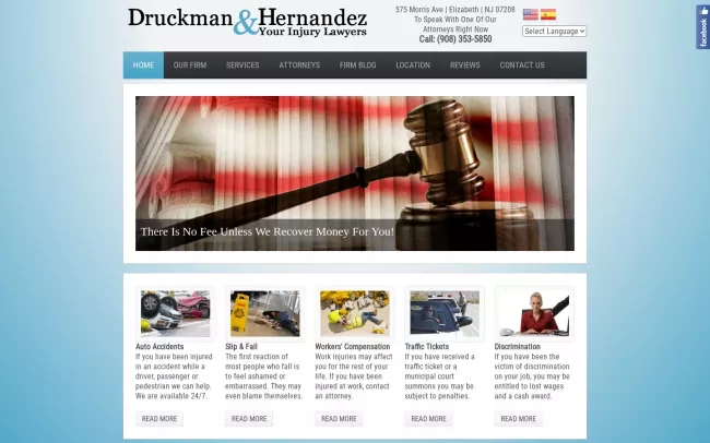 Screenshot of the Druckman & Hernandez Website