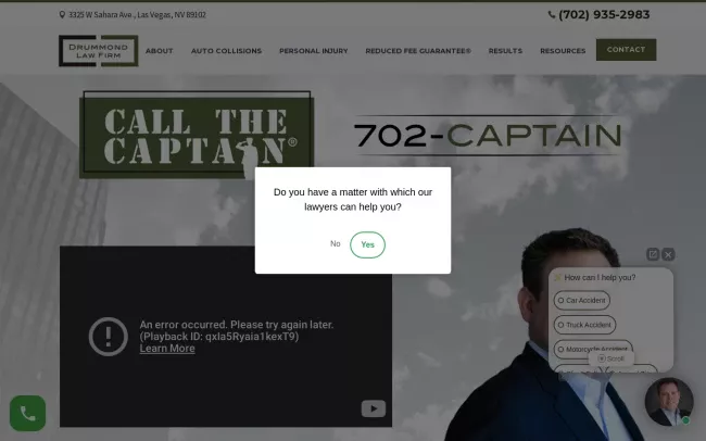 Screenshot of the Drummond Law Firm - Call The Captain Website