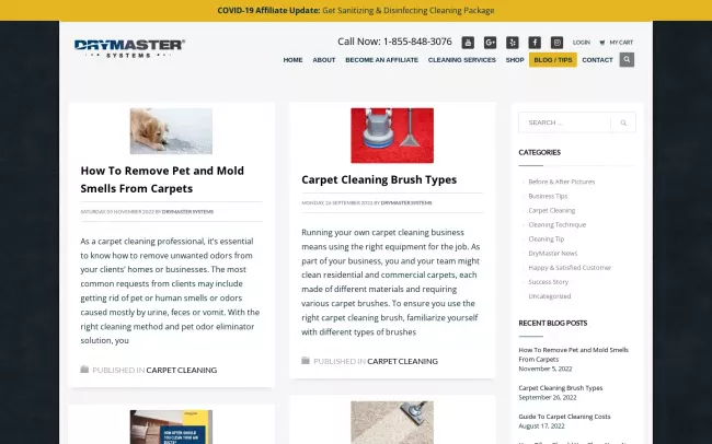 Screenshot of the DryMaster Systems Blog