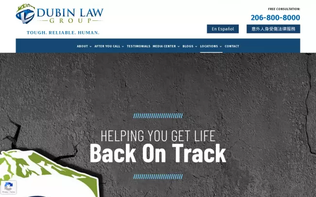 Screenshot of the Dubin Law Group Website