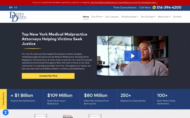 Screenshot of the Duffy & Duffy, PLLC Website