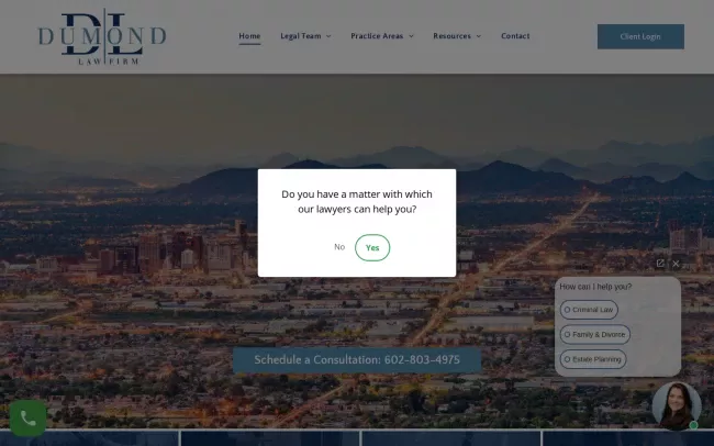 Screenshot of the DuMond Law Firm, PLLC Website