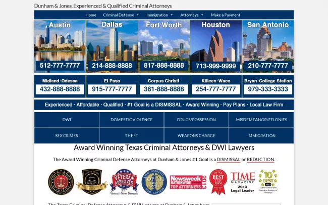 Screenshot of the Dunham & Jones Website