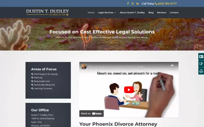 Screenshot of the Dustin T. Dudley Website