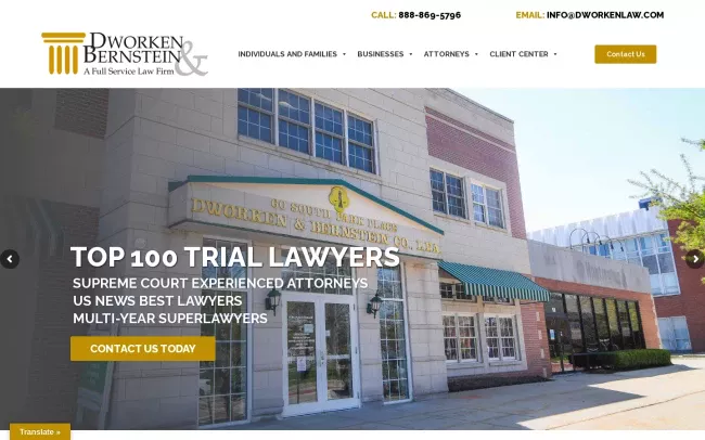 Screenshot of the Dworken & Bernstein Co., L.P.A. Website