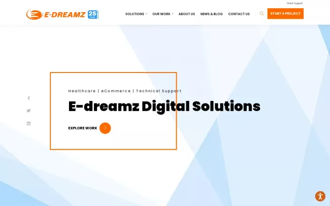 Screenshot of the E-dreamz, Inc. Website