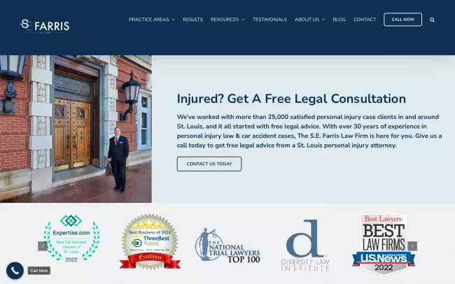 Screenshot of the The S.E. Farris Law Firm Website