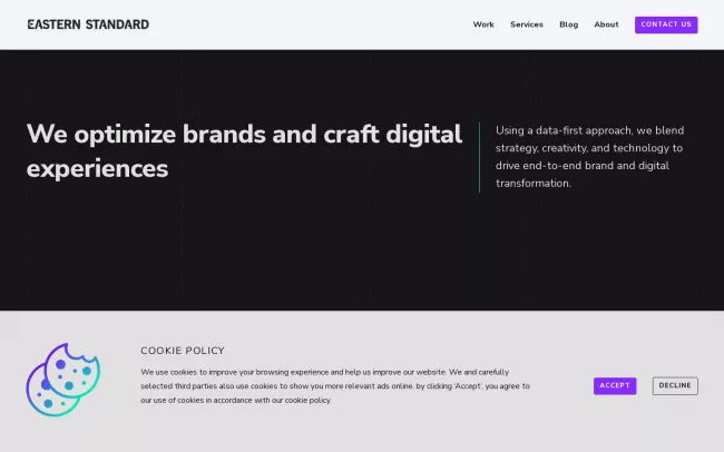 Screenshot of the Eastern Standard Website