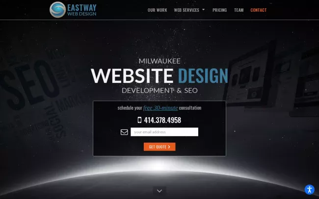 Screenshot of the Eastway Web Design Website