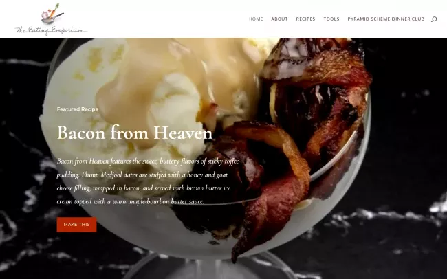 Screenshot of the The Eating Emporium Blog