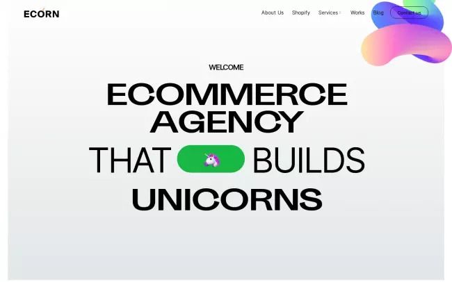 Screenshot of the Ecorn Agency Website