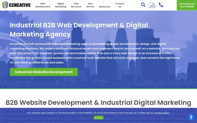 Screenshot of the Ecreativeworks Inc (Ecreative) Website