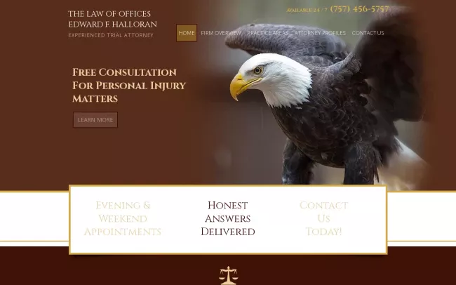 Screenshot of the Edward F. Halloran, Attorney Website
