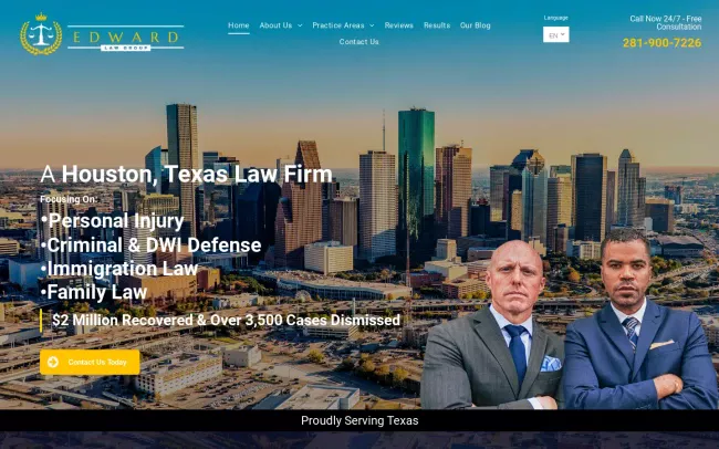 Screenshot of the Edward Law Group Website