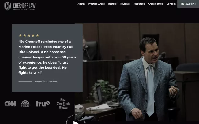Screenshot of the Chernoff Law Website