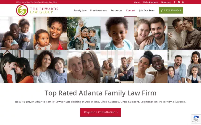 Screenshot of the The Edwards Law Group Website