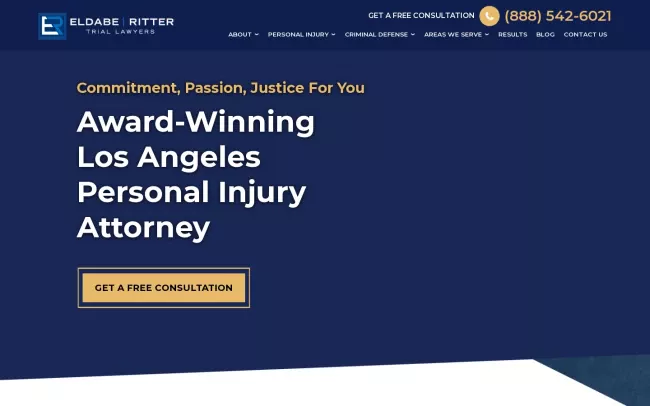 Screenshot of the El Dabe Ritter Trial Lawyers Website