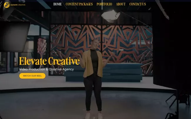 Screenshot of the Elevate Creative Website