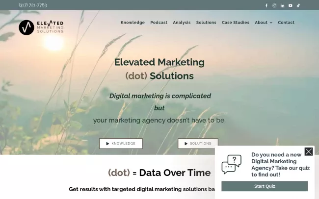 Screenshot of the Elevated Marketing Grp Website