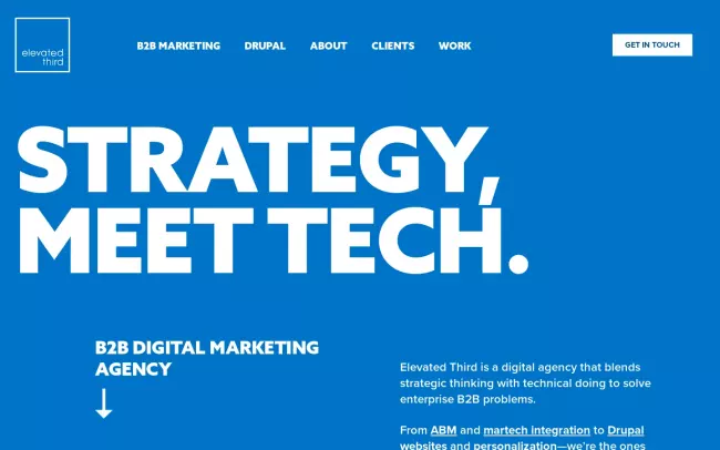Screenshot of the Elevated Third Website