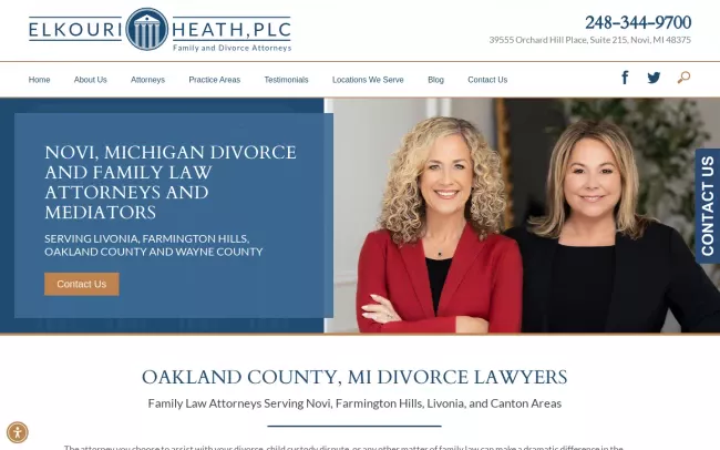 Screenshot of the Elkouri Heath PLC Website