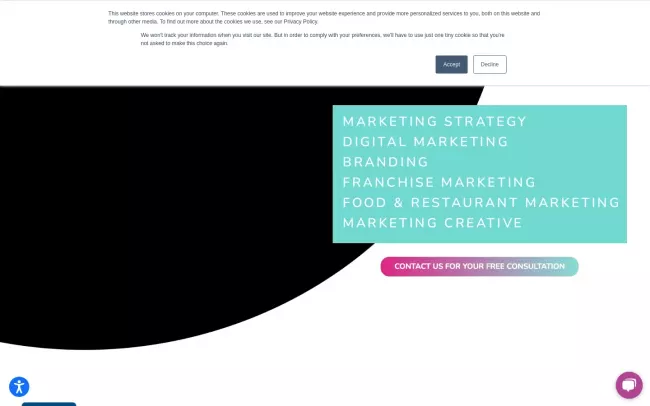 Screenshot of the Elysium Marketing Group Website