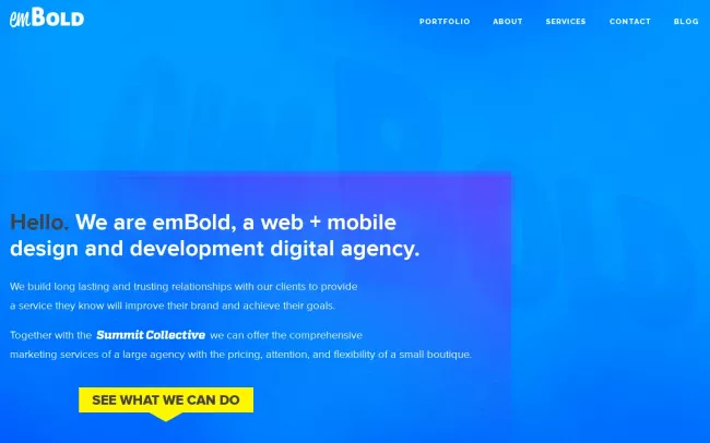 Screenshot of the emBold Website