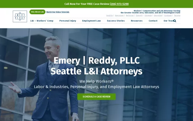 Screenshot of the Emery Reddy, PLLC Website