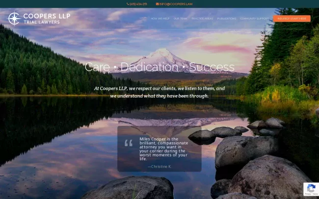 Screenshot of the Coopers LLP | Personal Injury Law Firm Website