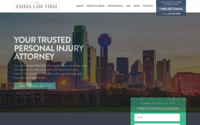 Screenshot of the The Emma Law Firm Website