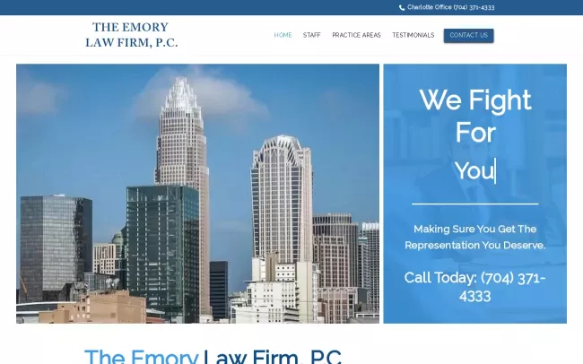 Screenshot of the The Emory Law Firm, P.C. Website