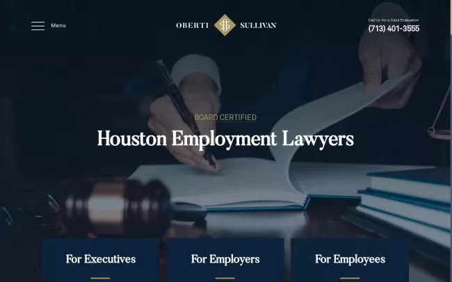 Screenshot of the Oberti Sullivan LLP Website
