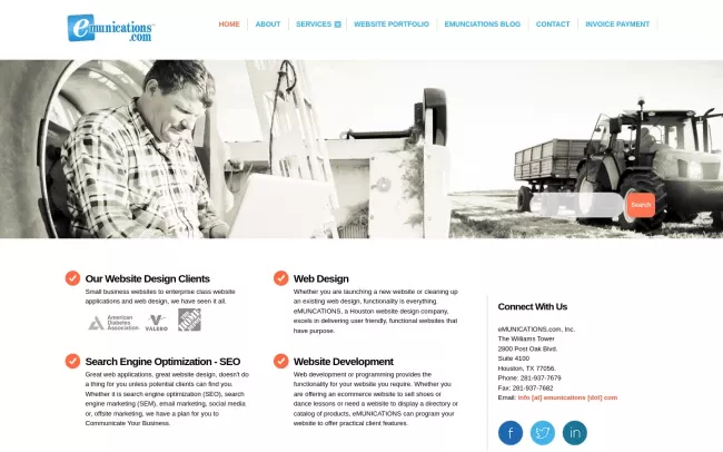 Screenshot of the eMUNICATIONS.com, Inc. Website