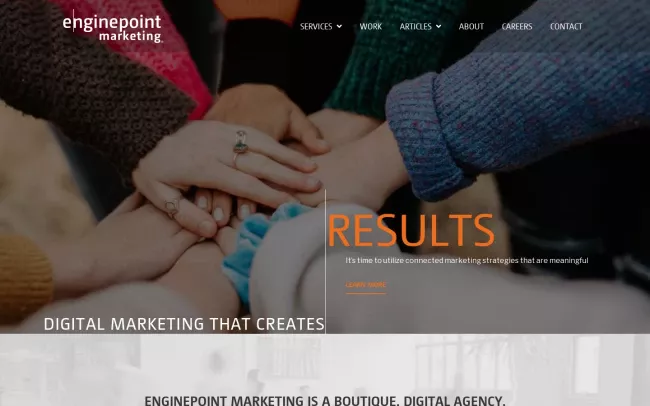 Screenshot of the EnginePoint Marketing Website