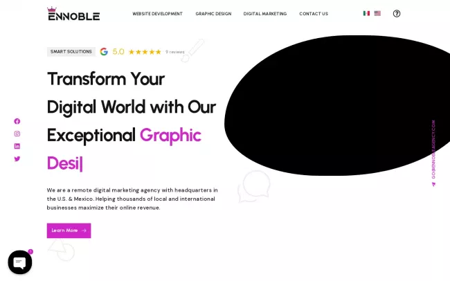 Screenshot of the Ennoble Agency Website