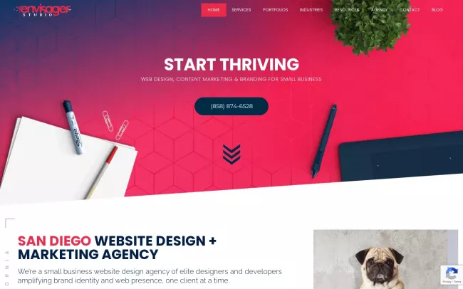 Screenshot of the Envisager Studio Website