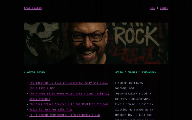Screenshot of the Eric Foltin Blog
