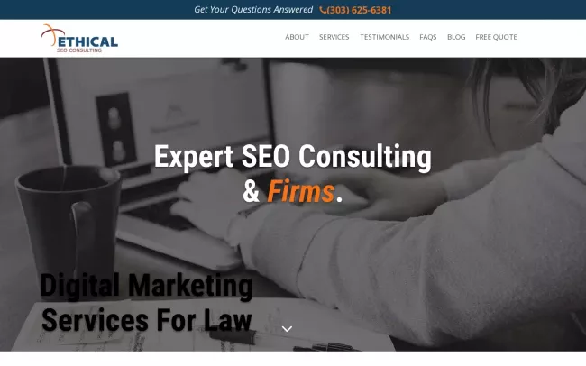 Screenshot of the Ethical SEO Consulting - Denver SEO Experts Website