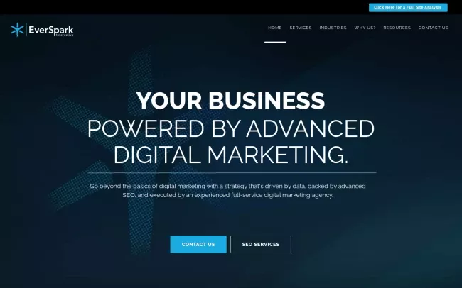 Screenshot of the EverSpark Interactive Website