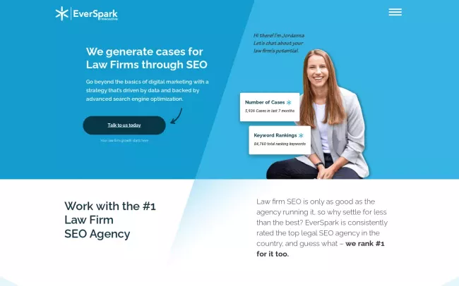 Screenshot of the EverSpark Interactive Website