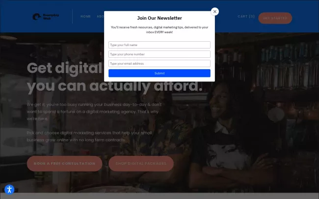 Screenshot of the Everyday Web, LLC Website