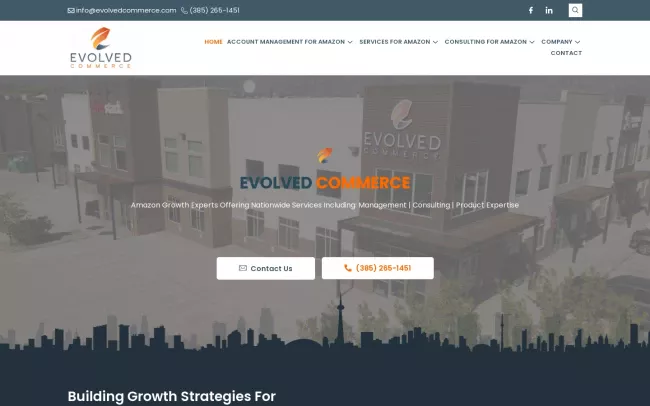 Screenshot of the Evolved Commerce Website