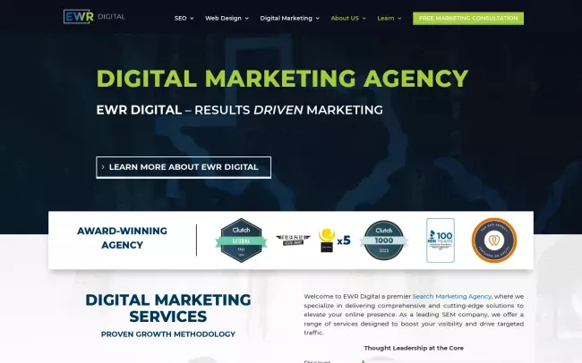 Screenshot of the EWR Digital Website