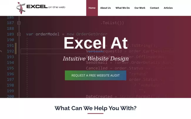 Screenshot of the Excel on the Web Website