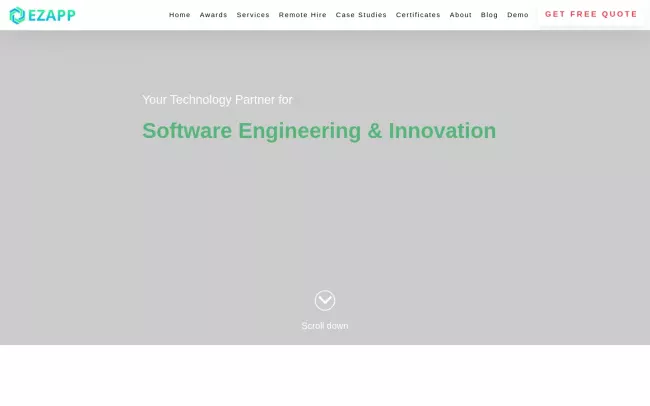 Screenshot of the EzappSolution Website