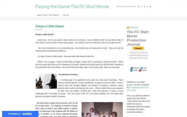 The F.C. Start Movie Blog: Director's Journal