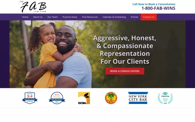 Screenshot of the The FAB Law Firm, LLC Website