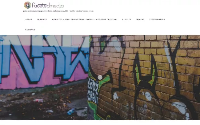 Screenshot of the Faceted Media Marketing Agency Website